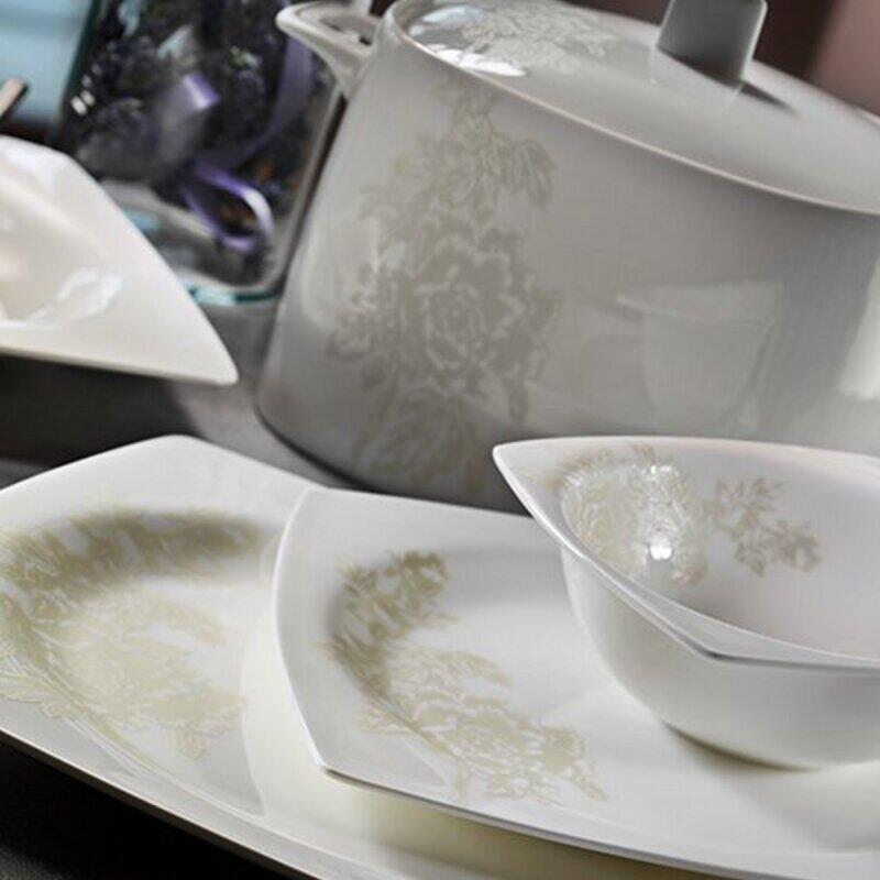 Aryıldız Bone Square Porselen 83 Parça 12 Kişilik Yemek Takımı - 1