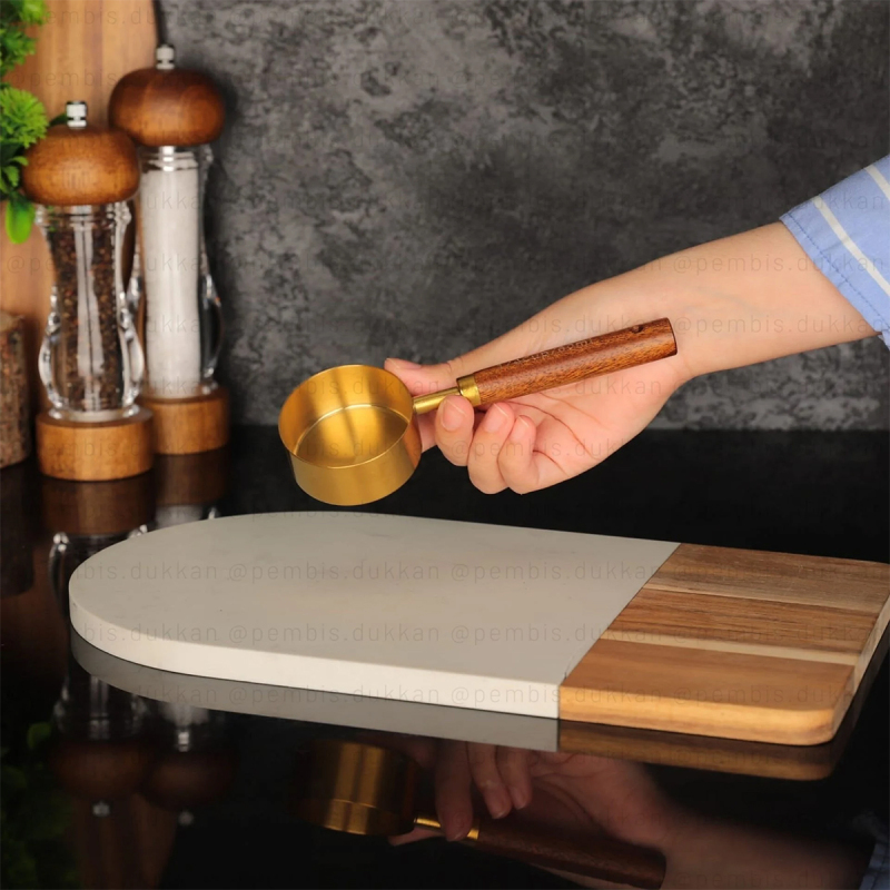 Arow Ahşap Saplı Gold Ölçü Kaşığı 60 ml - 1