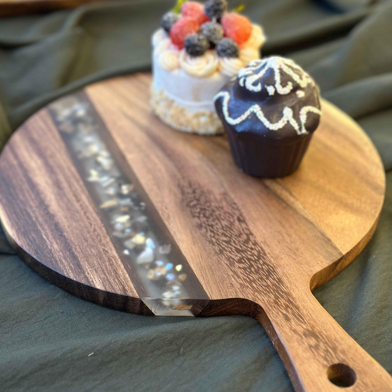 Arow Akasya Yuvarlak Kesme Tahtası 25 cm - 1