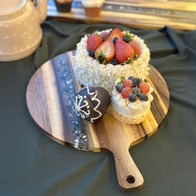 Arow Akasya Yuvarlak Kesme Tahtası 30 cm - AROW