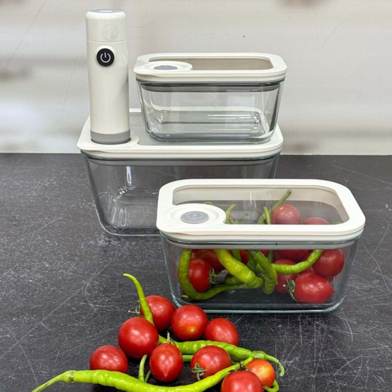 Arow Newness Vakumlu 4 Parça Cam Saklama Kabı Seti - 1