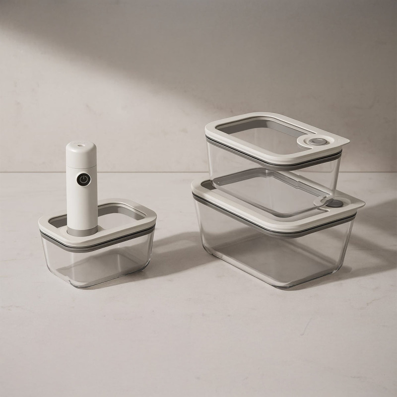 Arow Newness Vakumlu 4 Parça Cam Saklama Kabı Seti - 2