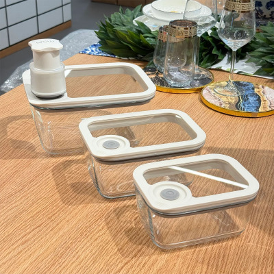 Arow Novelty Vakumlu 4 Parça Cam Saklama Kabı Seti - 4