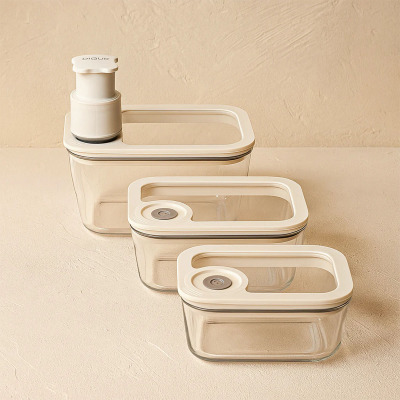 Arow Novelty Vakumlu 4 Parça Cam Saklama Kabı Seti - 2