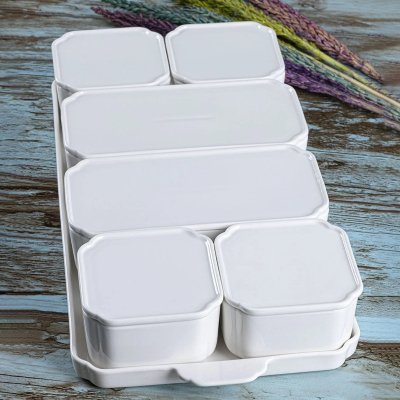 Arow Pure 7'lı Kapaklı Porselen Kahvaltılık - AROW