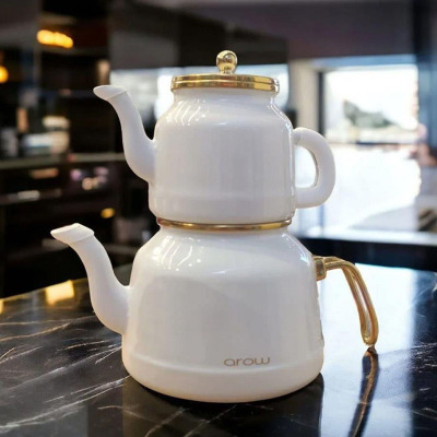 Arow Rommy Emaye Çaydanlık Beyaz - AROW