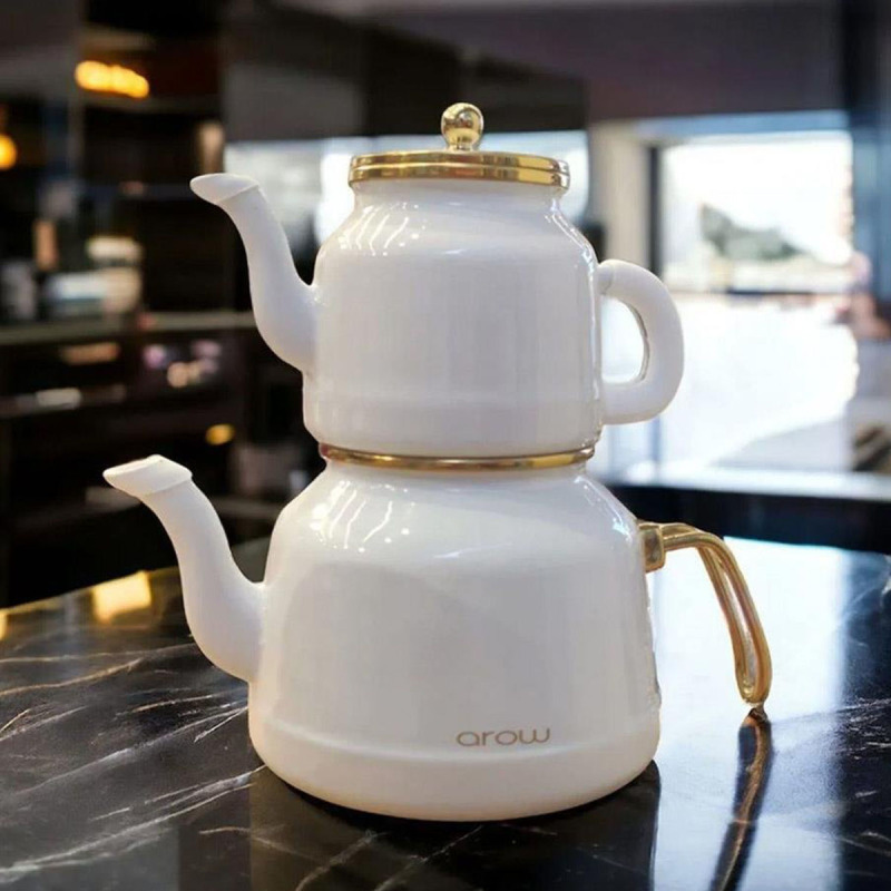 Arow Rommy Emaye Çaydanlık Beyaz - 1