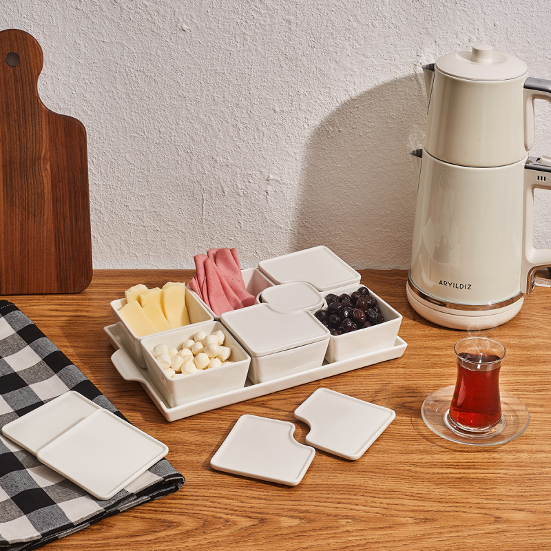 Aryıldız 15 Parça Tepsili Dikdörtgen Kahvaltılık - 1