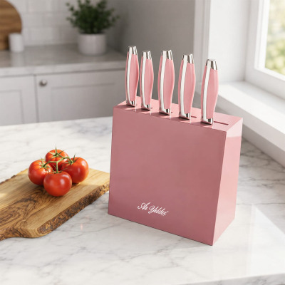Aryıldız 6 Parça Bıçak Set Pembe Saplı - ARYILDIZ