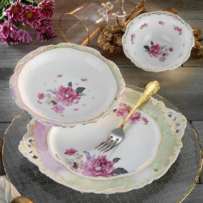 Aryıldız 60006 Royal Queen Greenpark Rose 83 Parça Yemek Takımı - ARYILDIZ