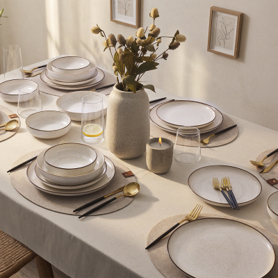 Aryıldız Alba 6 Kişilik 24 Parça Yemek Takımı Bej - ARYILDIZ