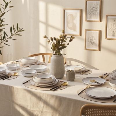 Aryıldız Alba 6 Kişilik 24 Parça Yemek Takımı Bej - 6