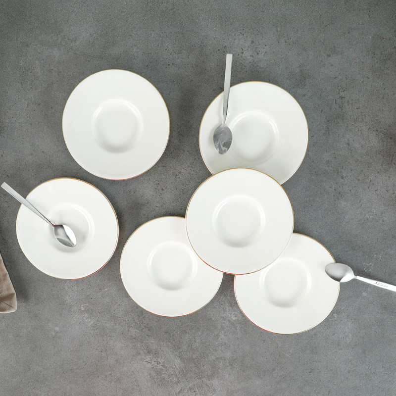 Aryıldız Alisa Heybeli Krem Çay Tabağı 6 Parça - 4