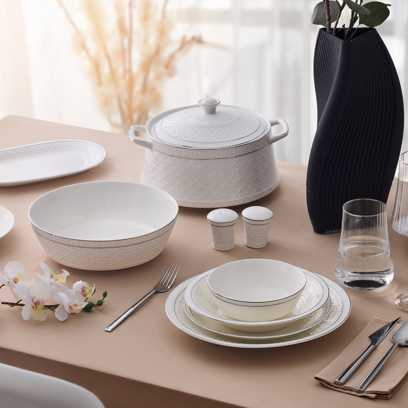 Aryıldız Almada Platin 60 Parça 12 Kişilik Yemek Takımı - 1