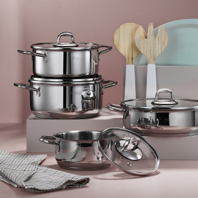 Aryıldız Aria Plus 8 Parça Çelik Tencere Seti - 1