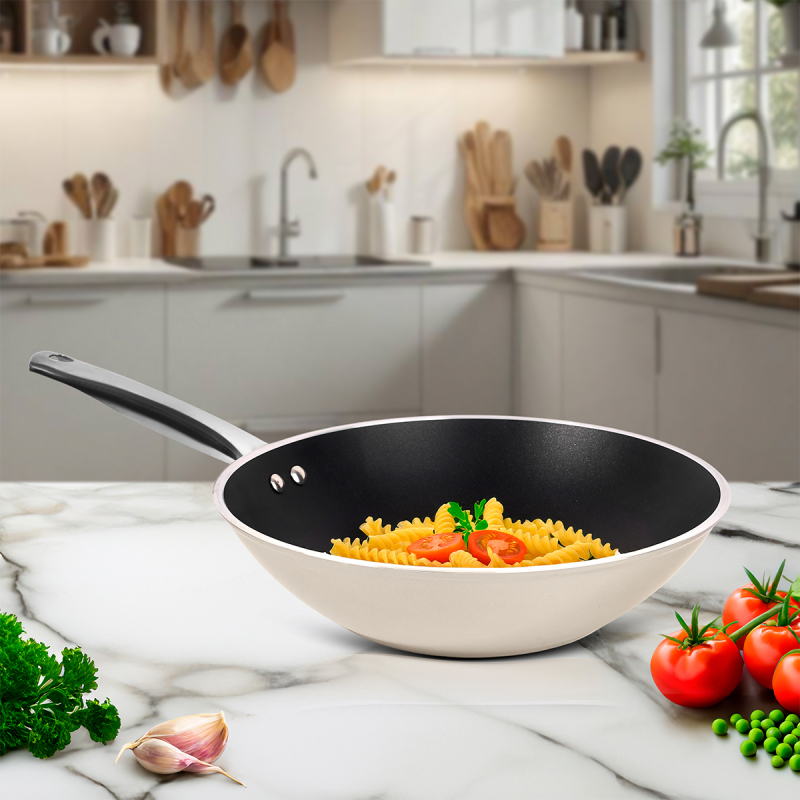 Aryıldız Atlanta 2 Parça Wok + Grill Tava Seti Beige - 3