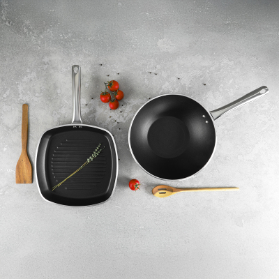 Aryıldız Atlanta 2 Parça Wok + Grill Tava Seti Black - 2