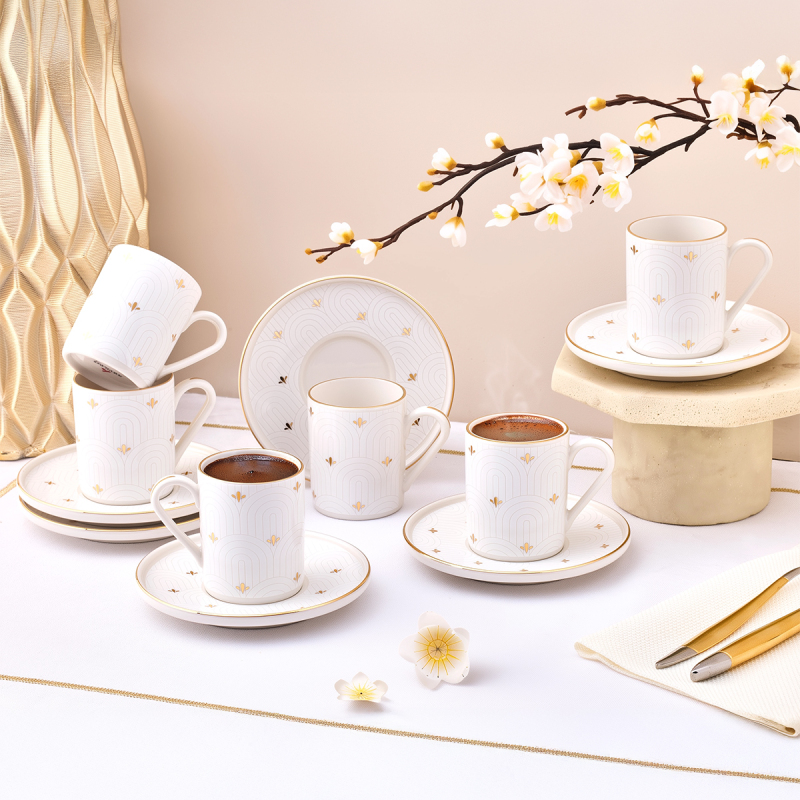 Aryıldız Aure 12 Parça 6 Kişilik Kahve Fincan Takımı 90 ml - 1