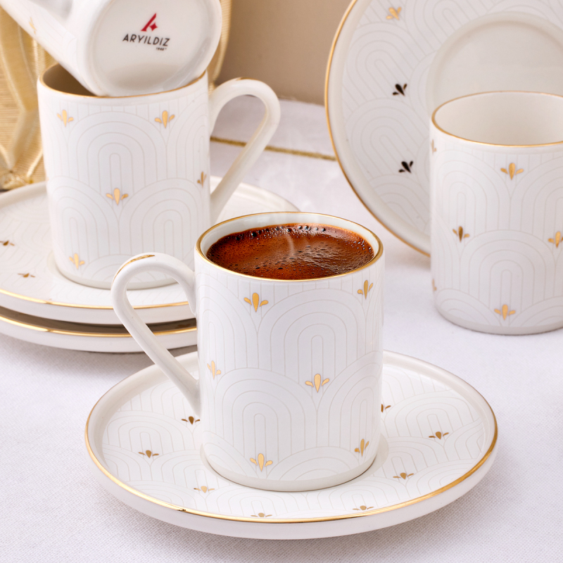 Aryıldız Aure 12 Parça 6 Kişilik Kahve Fincan Takımı 90 ml - 2