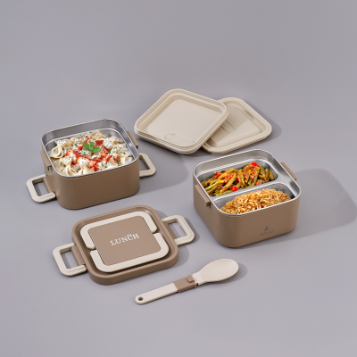 Aryıldız Bento Lunch Box Kare Haki 1400 ml - ARYILDIZ