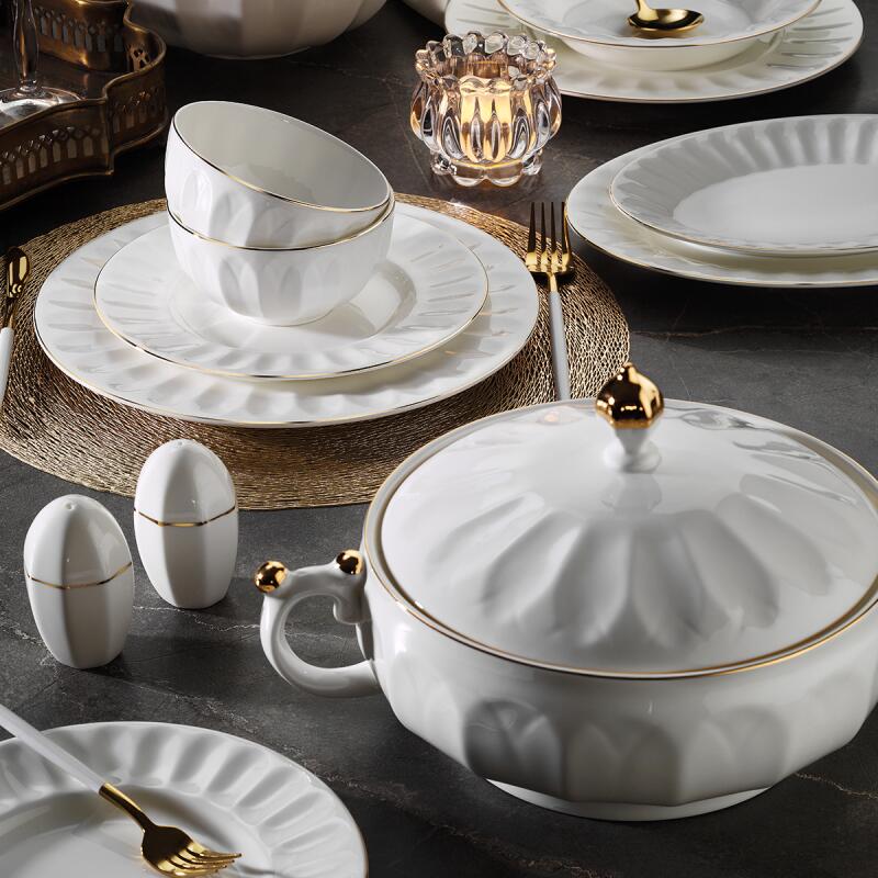 Aryıldız Bone Lotus 60 Parça 12 Kişilik Yemek Takımı - 1