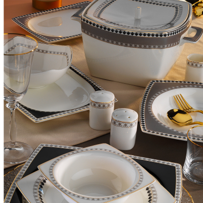 Aryıldız Bone Square Ahenk 60 Parça 12 Kişilik Yemek Takımı - ARYILDIZ