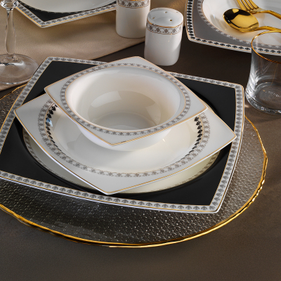 Aryıldız Bone Square Ahenk 60 Parça 12 Kişilik Yemek Takımı - 2