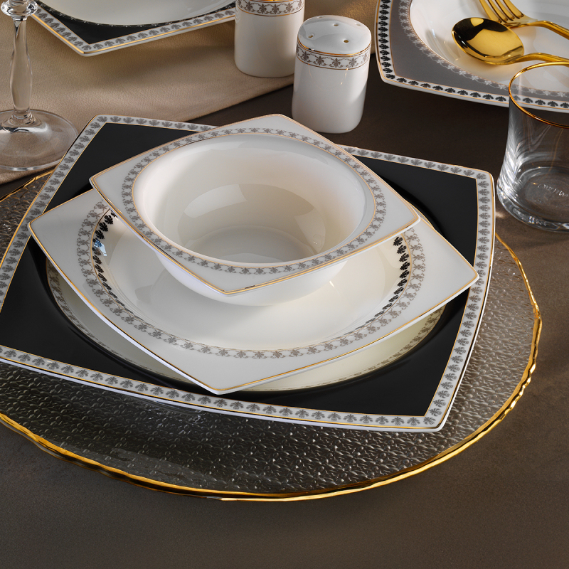 Aryıldız Bone Square Ahenk 60 Parça 12 Kişilik Yemek Takımı - 2