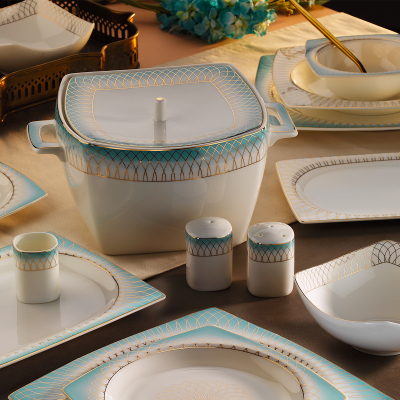 Aryıldız Bone Square Elegant 60 Parça 12 Kişilik Yemek Takımı - ARYILDIZ