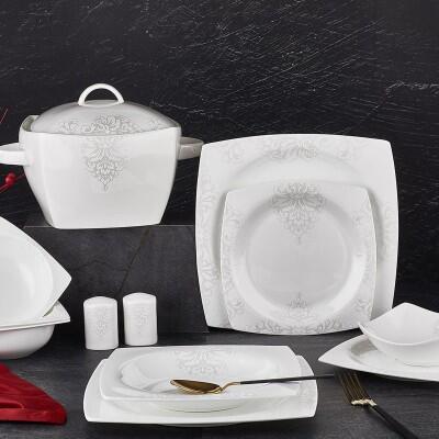 Aryıldız Bone Square Porselen 60 Parça Yemek Takımı 45007 - ARYILDIZ