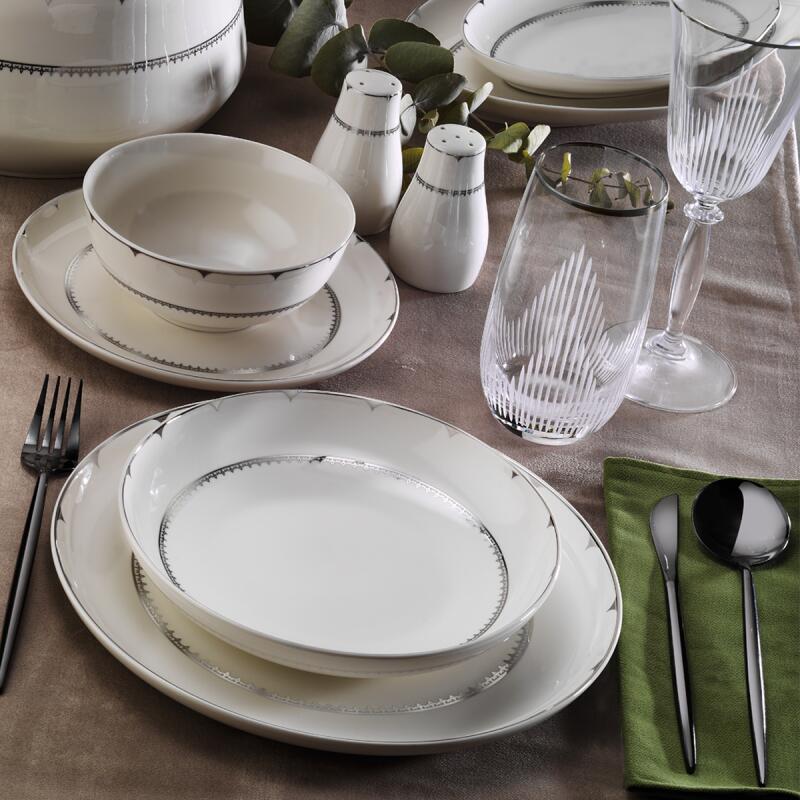 Aryıldız Bone Umbrella Platin 60 Parça 12 Kişilik Yemek Takımı - 1