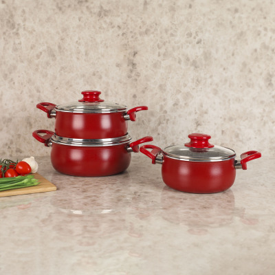 Aryıldız Bronx 6 Parça Güveç Seti Kırmızı - 3