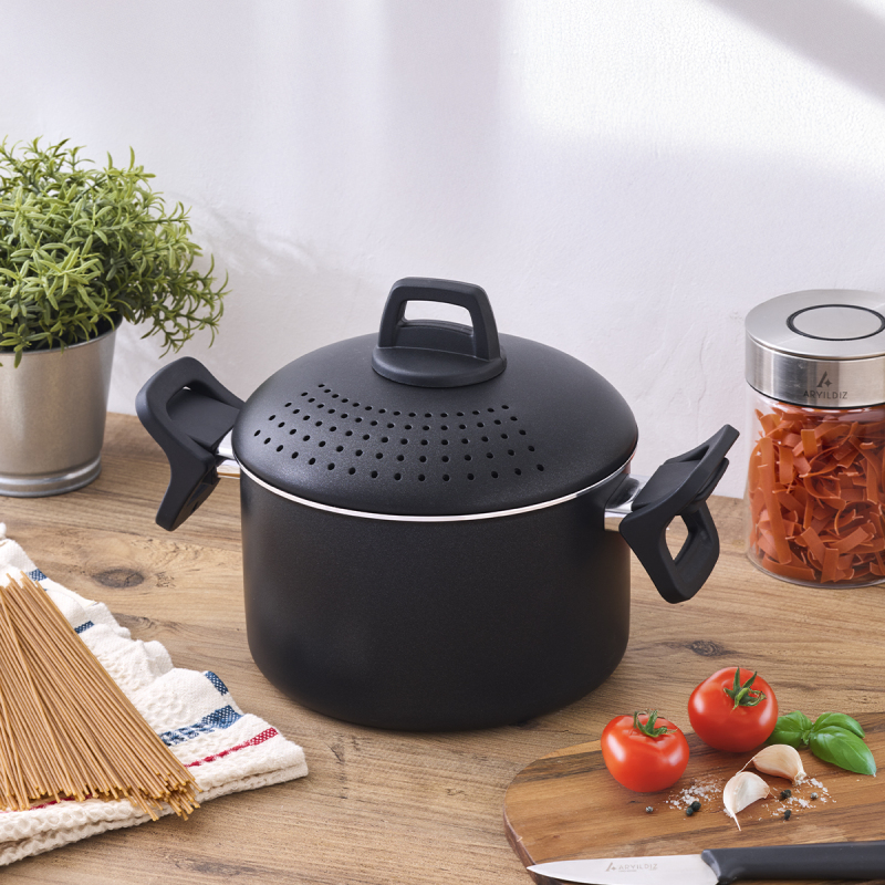 Aryıldız Bronx Makarna Tenceresi 20 cm Siyah - 1