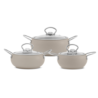 Aryıldız Brooks 6 Parça Mini Granit Tencere Seti Krem - 4