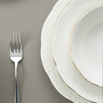 Aryıldız Büşra Krem Altın 24 Parça 6 Kişilik Yemek Takımı - 4