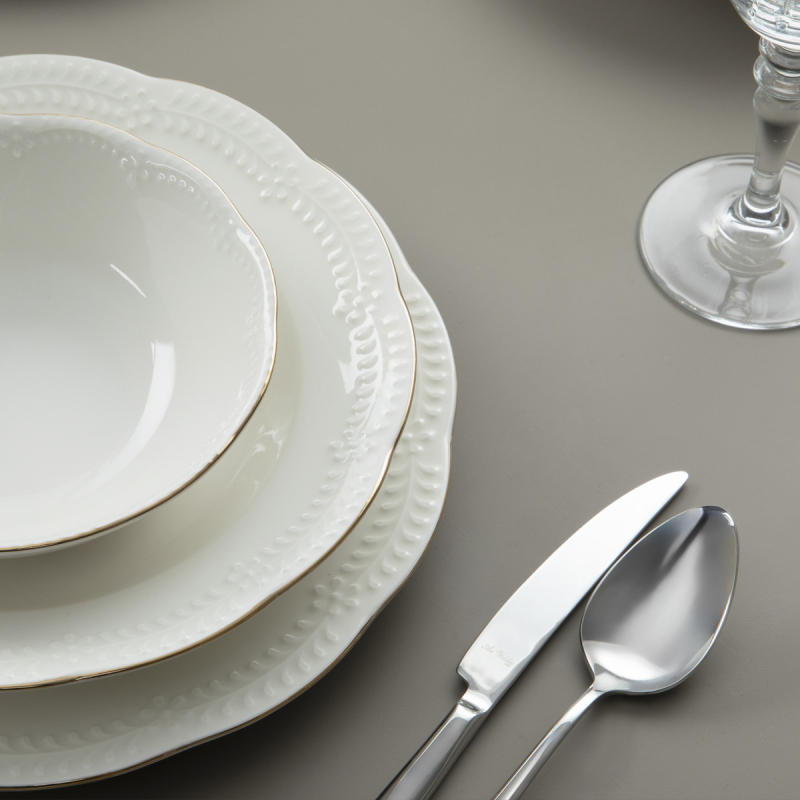 Aryıldız Büşra Krem Altın 24 Parça 6 Kişilik Yemek Takımı - 5