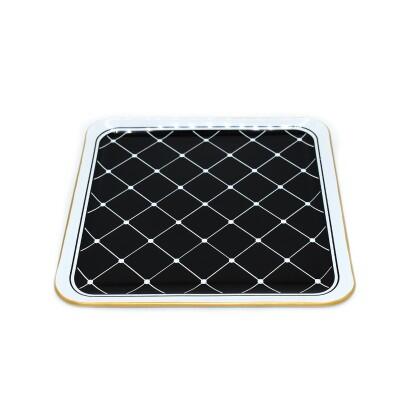 Aryıldız Cam Servis Tabağı Kare Siyah 6 Adet 25x25 Cm - ARYILDIZ