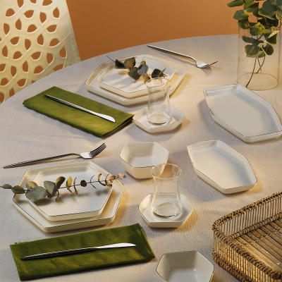 Aryıldız Cara Platin 32 Parça 6 Kişilik Kahvaltı Takımı - ARYILDIZ