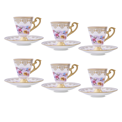 Aryıldız Constella 6 Kişilik 12 Parça Kahve Fincan Takımı Pembe 90 ml - 5