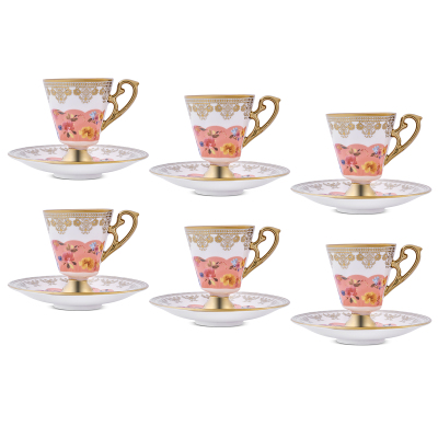 Aryıldız Constella 6 Kişilik 12 Parça Kahve Fincan Takımı Somon 90 ml - 5