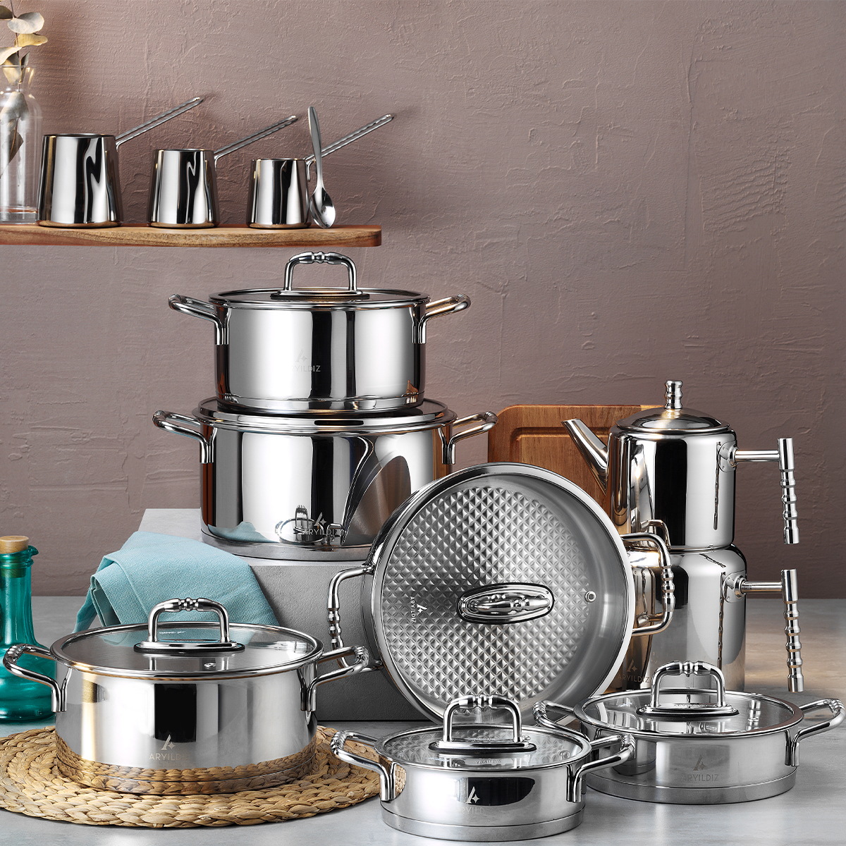 Fissler Pure Collection 8 Parça Cam Kapak Celik Tencere Seti 8943