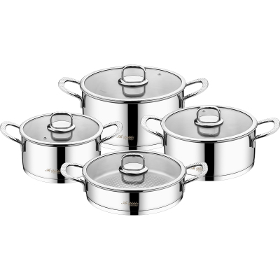 Aryıldız Crystal 8 Parça Cam Tencere Seti - ARYILDIZ