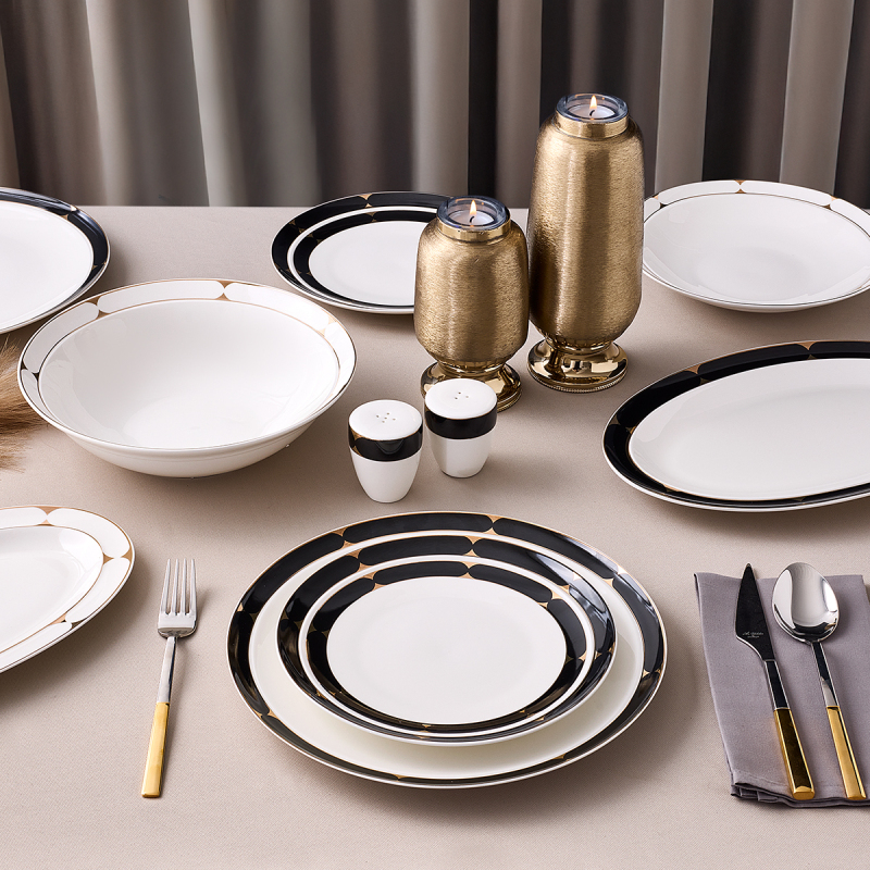 Aryıldız Crystal Provence Black 56 Parça 12 Kişilik Yemek Takımı - 2