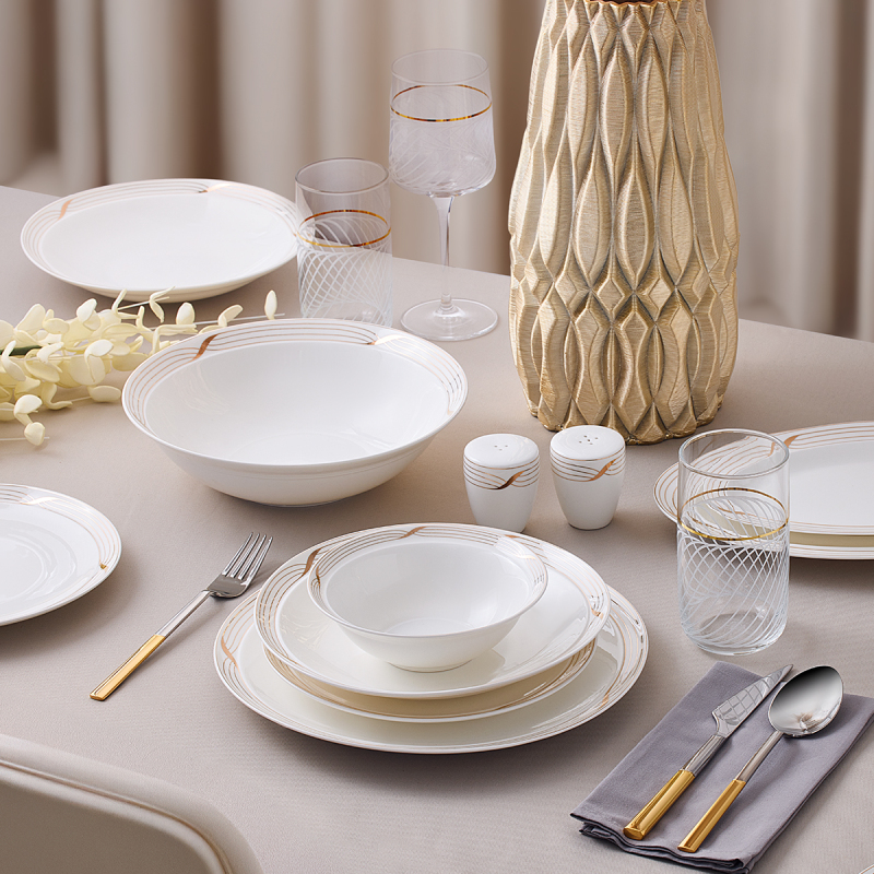 Aryıldız Crystal Provence Gold 56 Parça 12 Kişilik Yemek Takımı - 1