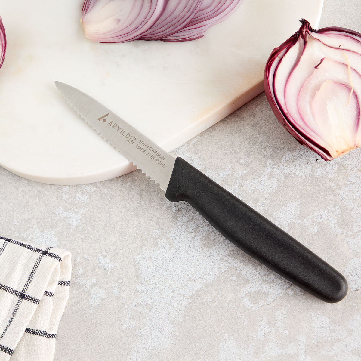 Aryıldız Mira 6 Parça Dişli Meyve Bıçak Seti Turuncu | Gallery Crystal