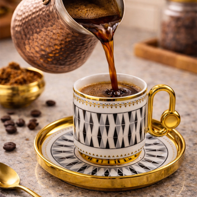 Aryıldız Dawn 12 Parça 6 Kişilik Türk Kahve Fincan Takımı - 5