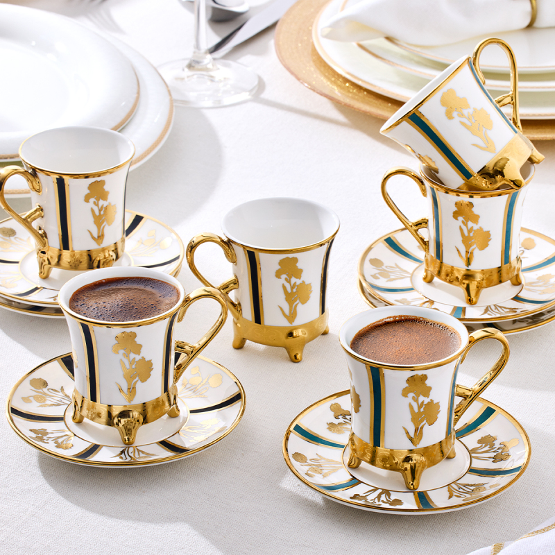 Aryıldız Diba 12 Parça 6 Kişilik Türk Kahve Fincanı - 1