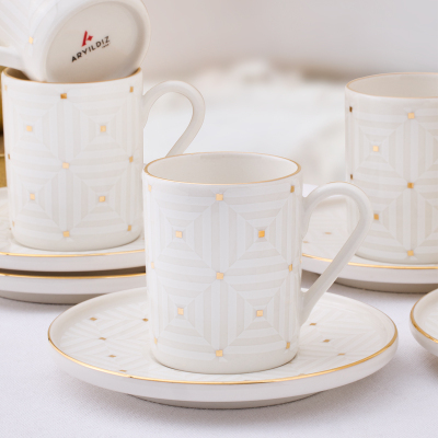 Aryıldız Dore 12 Parça 6 Kişilik Kahve Fincan Takımı 90 ml - 2