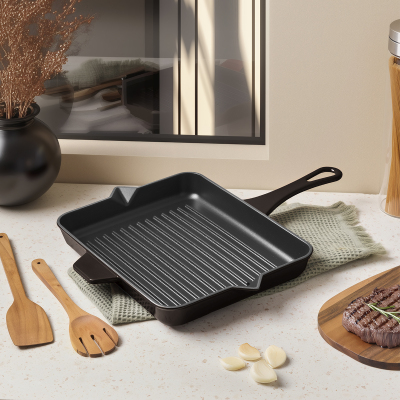 Aryıldız Duo Cast Grill Tava Kahverengi 26x32 cm - ARYILDIZ
