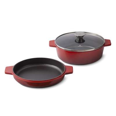 Aryıldız Duo Cast İron Kısa Tencere Kırmızı 26 cm - 4